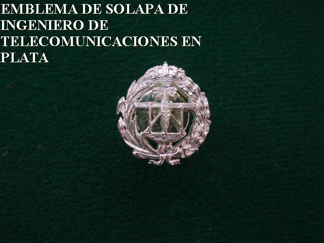 Condecoraciones Celada emblema solapa ingeniero telecomunicaciones plata